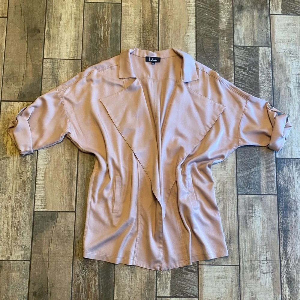 Lulu's Blush Pink Open Front Jacket - Picture 7 of 16